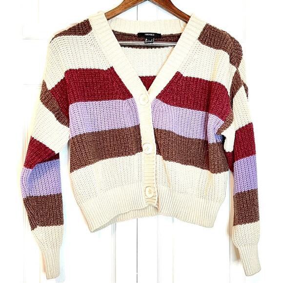 Forever 21 Striped Cardigan Sweater - Picture 5 of 9